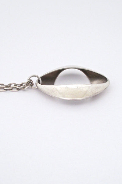 profile Georg Jensen Denmark vintage Scandinavian Modernist silver pendant necklace 368 by Henning Koppel