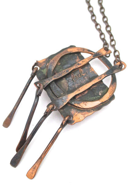 Rafael Canada copper & dark amber fringe necklace