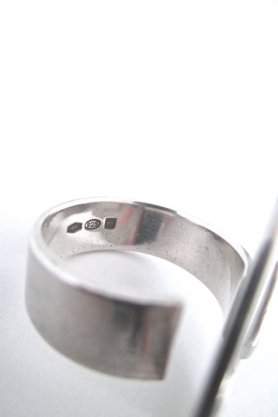 Unoaerre silver & cobalt blue enamel ring by Mirella Forlivesi