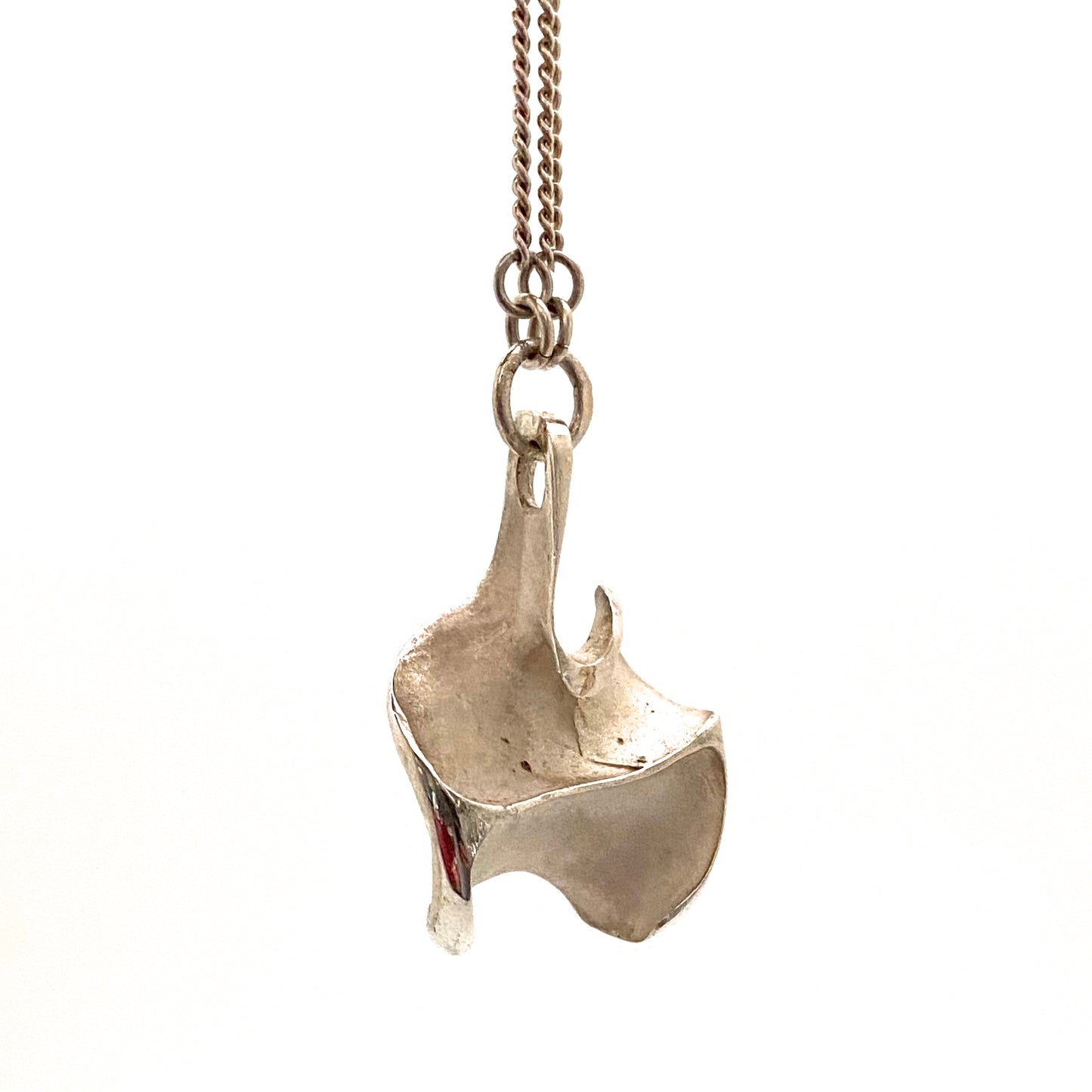 Matti Hyvarinen sculptural silver & chrysoprase pendant necklace