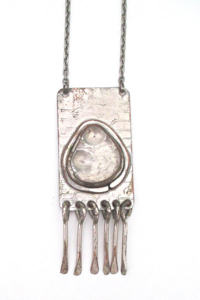 detail Rafael Alfandary Canada early silvertone fringe necklace vintage jewelelry