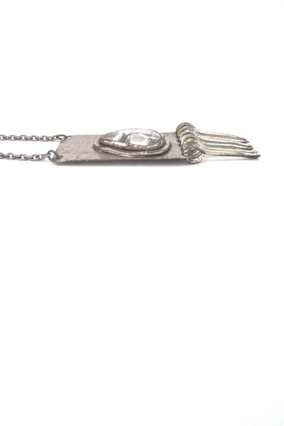 profile Rafael Alfandary Canada early silvertone fringe necklace vintage jewelelry