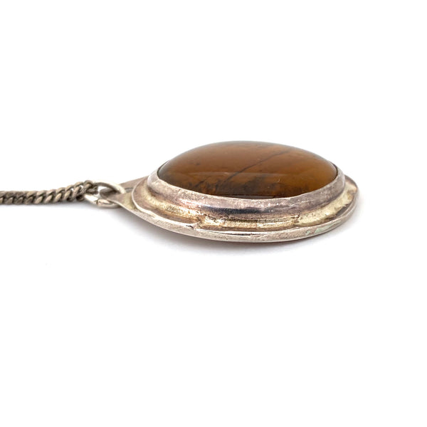 profile Rafael Alfandary Canada vintage sterling silver amber glass pendant necklace Canadian jewelry design