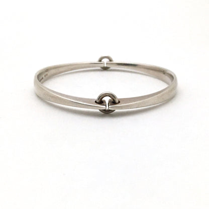 profile Hans Hansen Denmark vintage silver hinged bangle bracelet 218 Bent Gabrielsen Pedersen Scandinavian Modern design jewelry