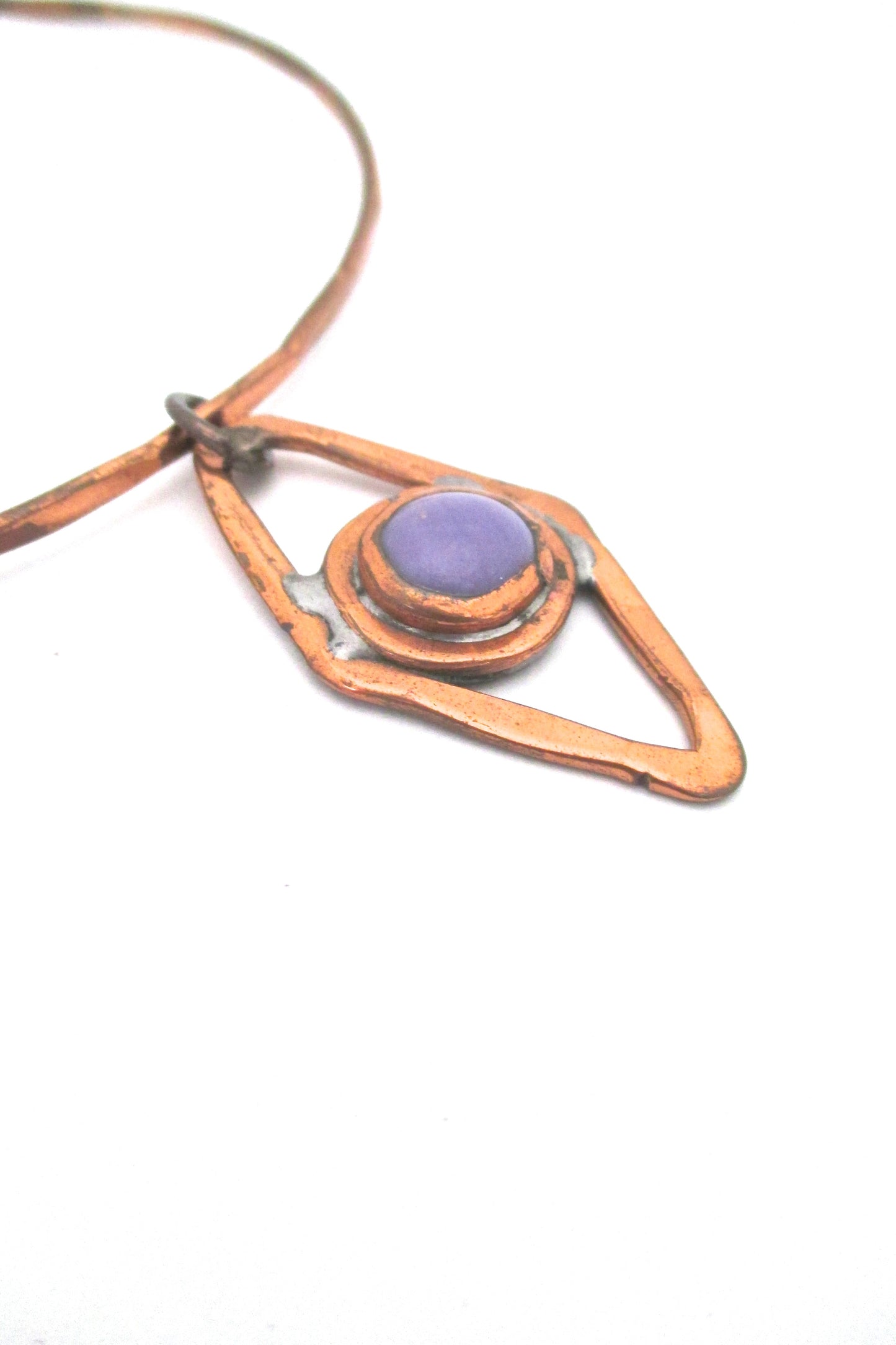 detail Rafael Alfandary Canada copper lavender stone choker necklace vintage jewelry