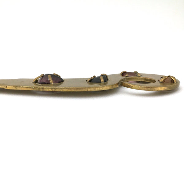 profile los Castillo Taxco Mexico vintage brass natural stone letter opener mid century modern design