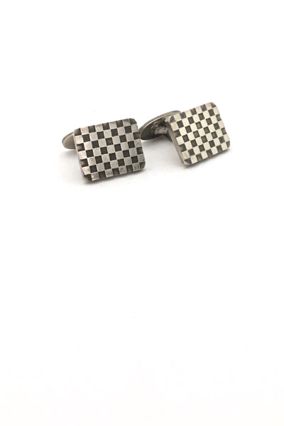 Georg Jensen Denmark vintage silver checkerboard cufflinks 113 by Flemming Eskildsen