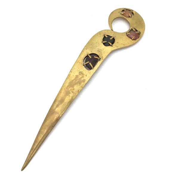 los Castillo Mexico vintage letter opener ~ natural stones
