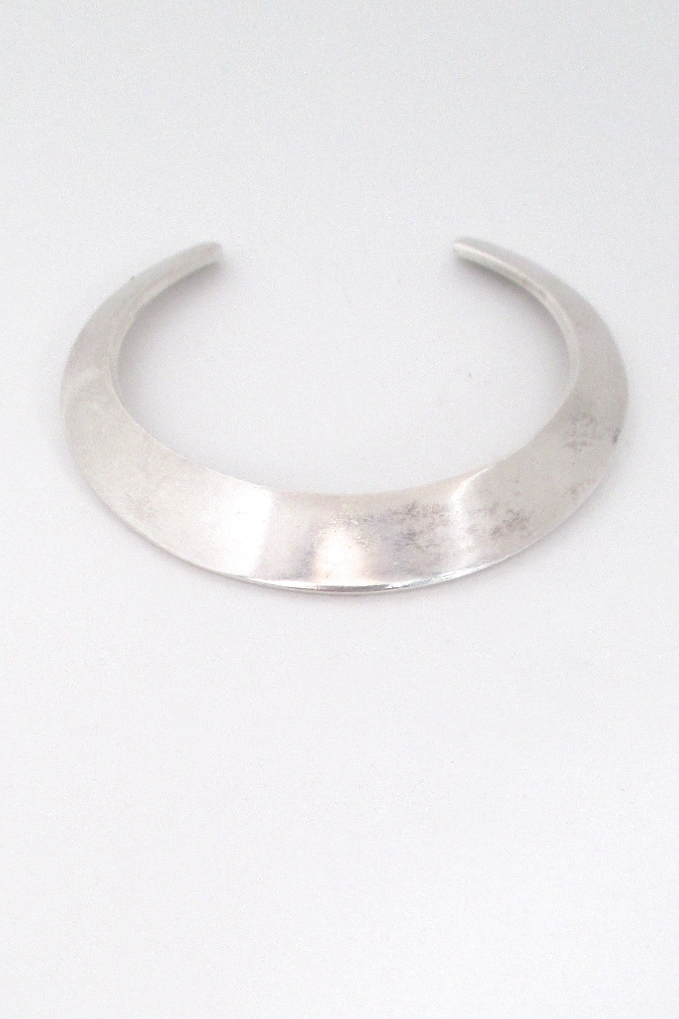 top Hans Hansen Denmark vintage modernist silver rare cuff bracelet