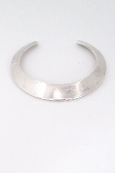 top Hans Hansen Denmark vintage modernist silver rare cuff bracelet