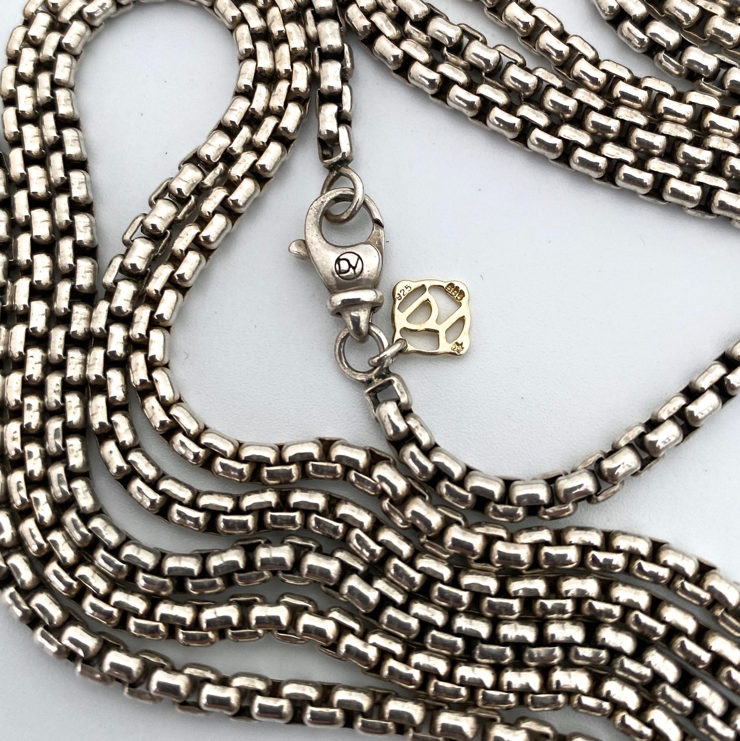 David Yurman extra long 72" box chain ~ 14k gold tag