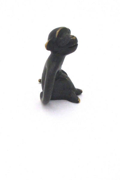 profile Baller Austria diminutive vintage bronze smiling monkey sculpture mid century design