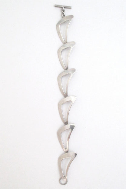 Niels Erik N E From Denmark vintage modernist silver boomerang bracelet