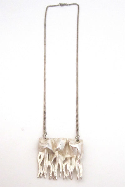 Matti Hyvarinen Finland vintage sterling silver modernist icicles necklace