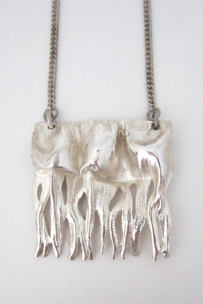 Matti Hyvarinen Finland vintage sterling silver modernist icicles necklace