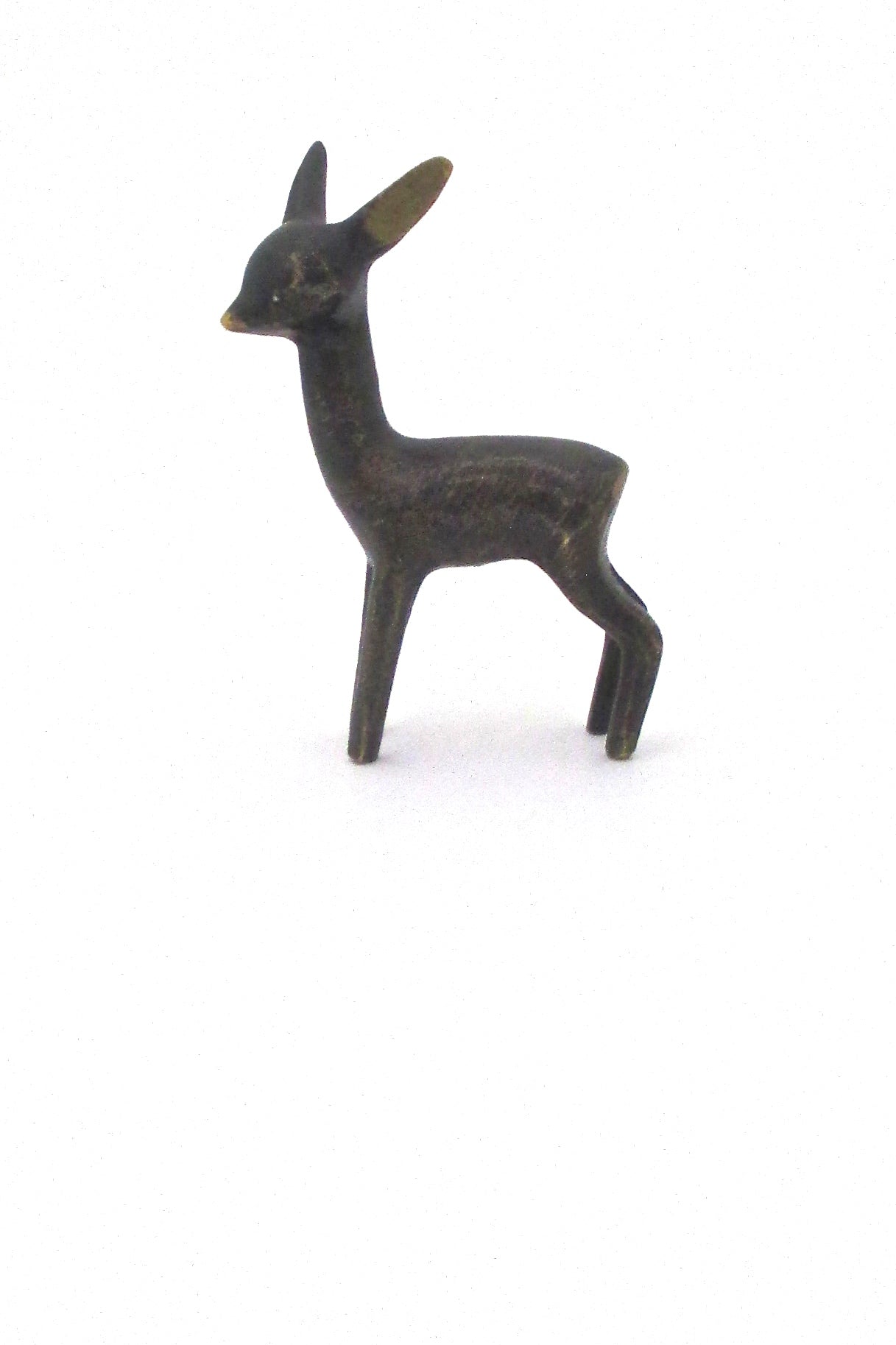 profile Baller Austria diminutive vintage bronze deer faun sculpture mid century design