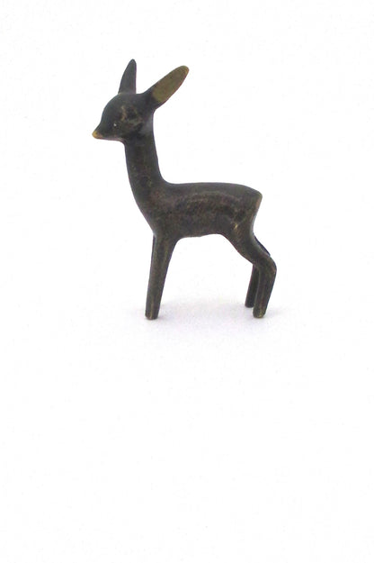 profile Baller Austria diminutive vintage bronze deer faun sculpture mid century design