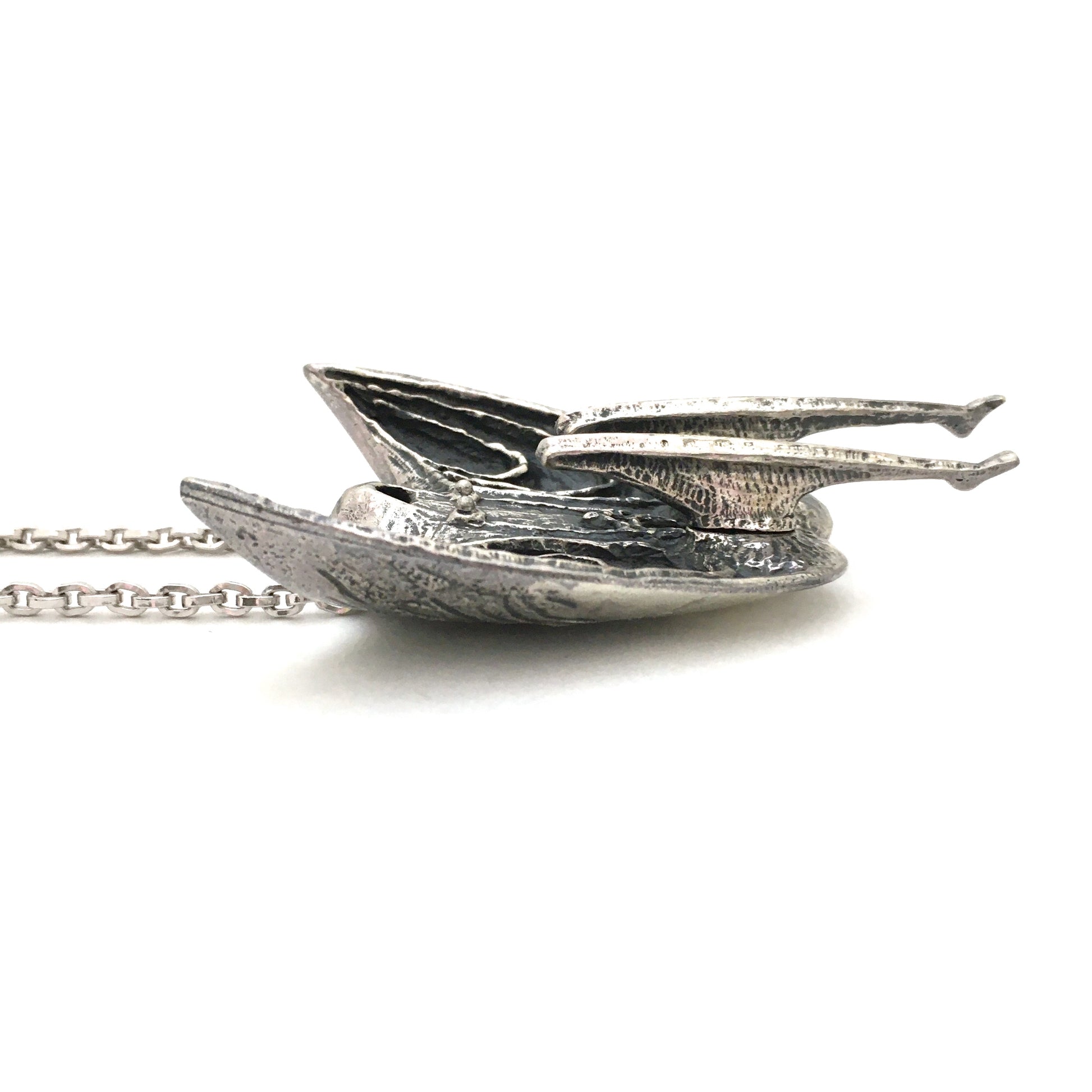 profile Guy Vidal Canada vintage large kinetic brutalist pewter abstract woman pendant necklace rare