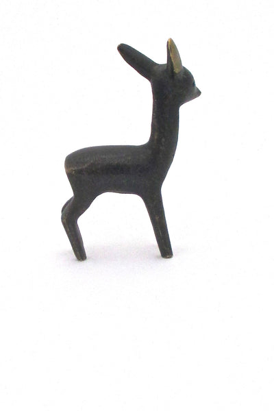 detail Baller Austria diminutive vintage bronze deer faun sculpture mid century design