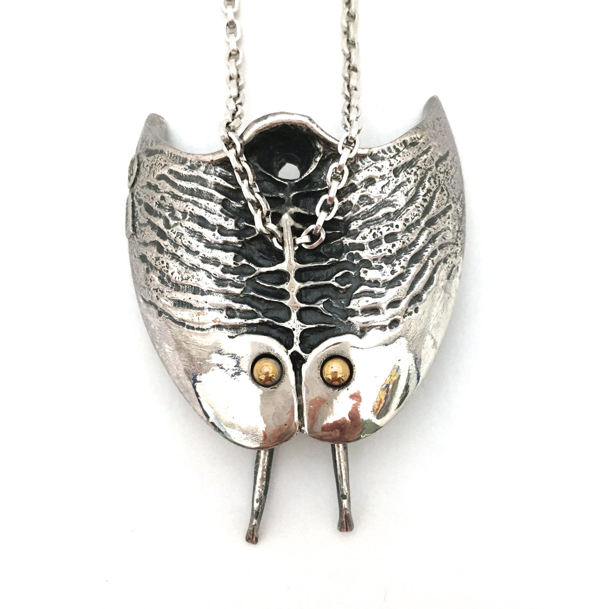 detail Guy Vidal Canada vintage large kinetic brutalist pewter abstract woman pendant necklace rare