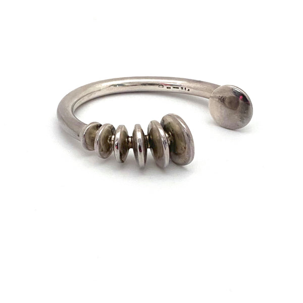 Georg Jensen heavy silver Modernist cuff bracelet by Anette Kraen ~ rare