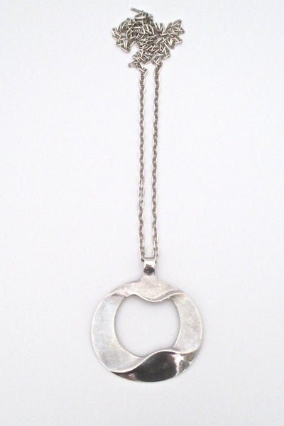 Georg Jensen large silver pendant & chain #121 - Ibe Dahlquist