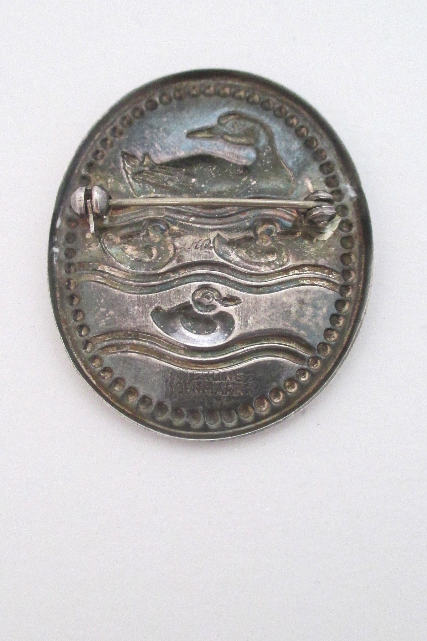 Jens Quistgaard sterling Dansk ducks logo brooch