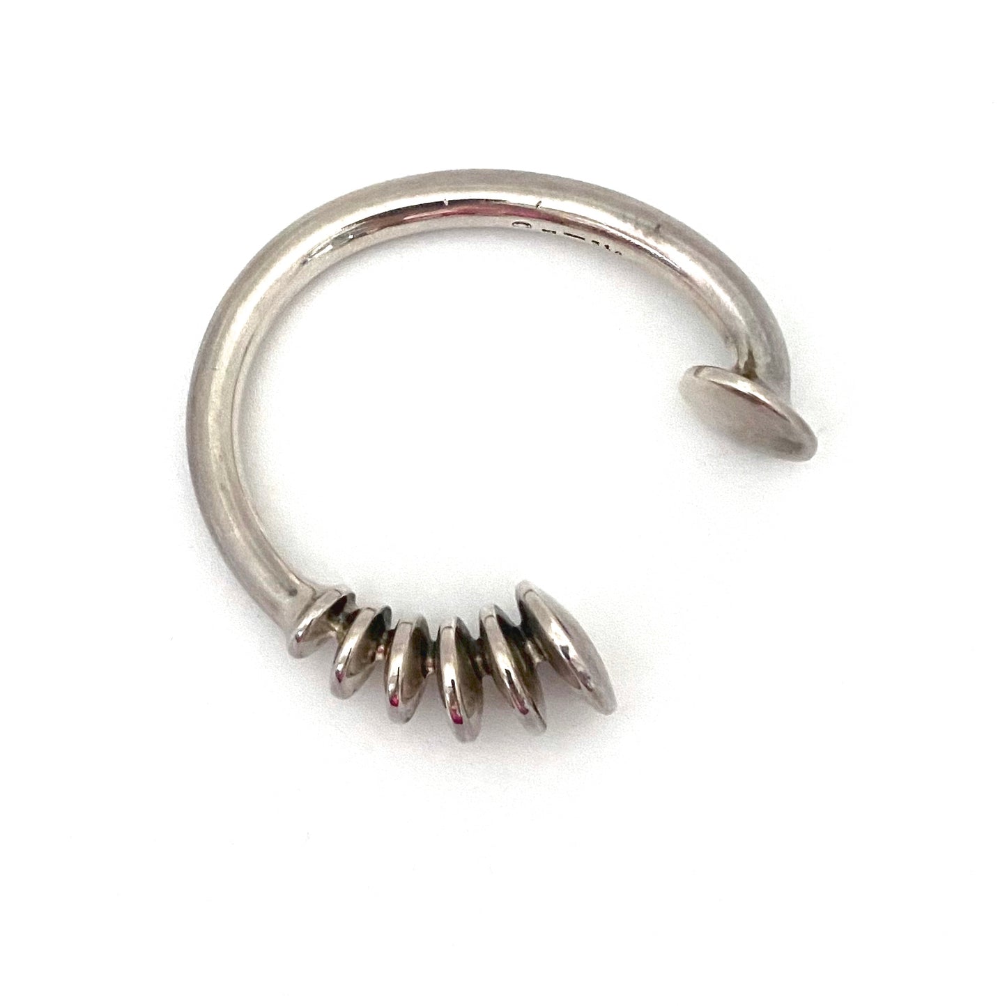 Georg Jensen heavy silver Modernist cuff bracelet by Anette Kraen ~ rare
