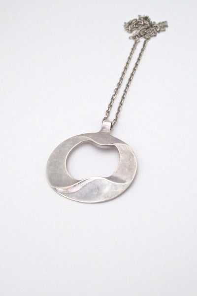 Georg Jensen large silver pendant & chain #121 - Ibe Dahlquist ...