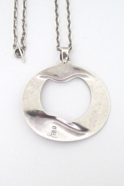 Georg Jensen large silver pendant & chain #121 - Ibe Dahlquist