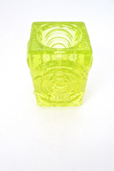 Riihimaki 'Rengas' uranium glass candle holders by Tamara Aladin