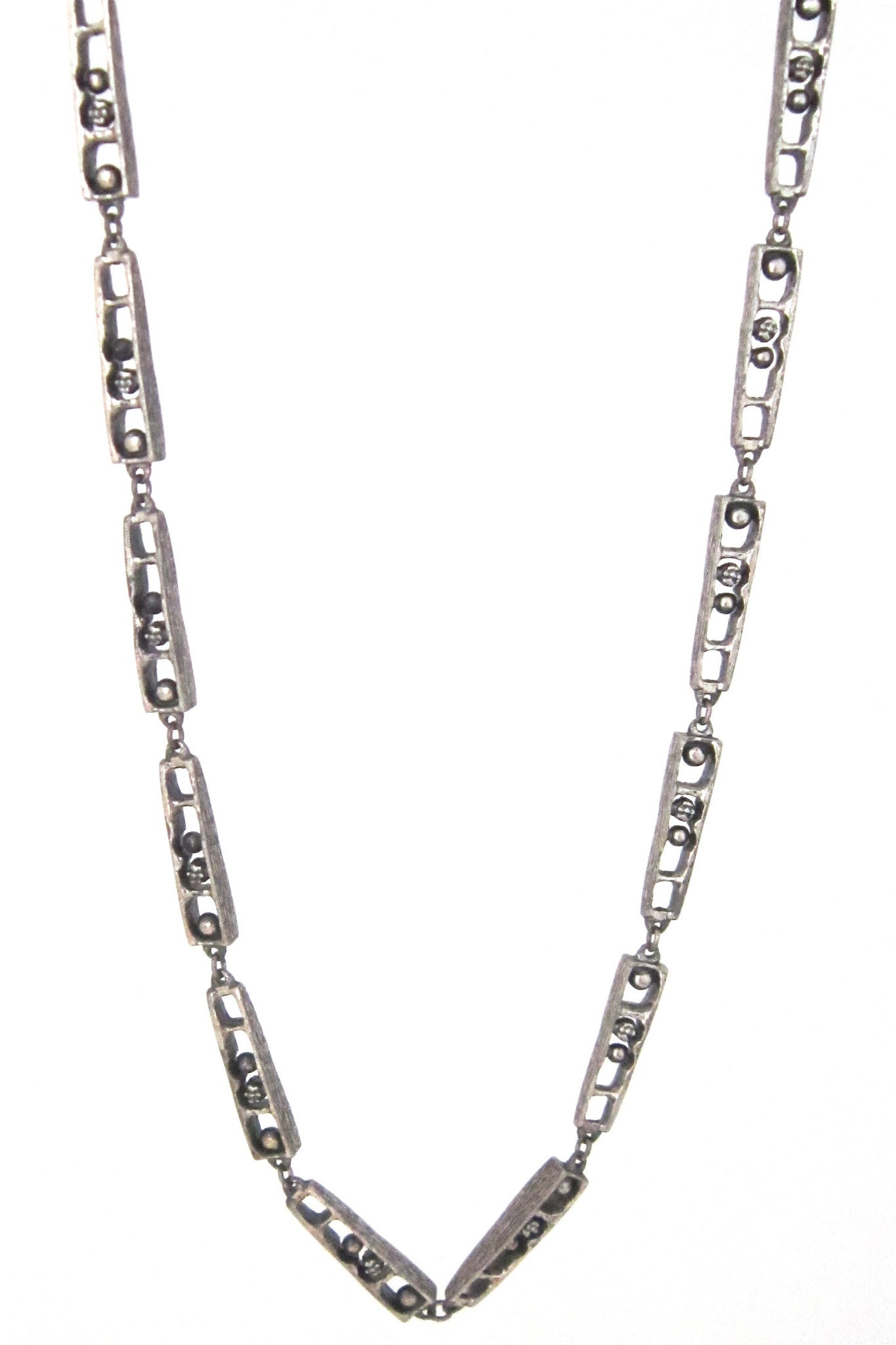 Guy Vidal Canada brutalist 'cubicles' long link necklace