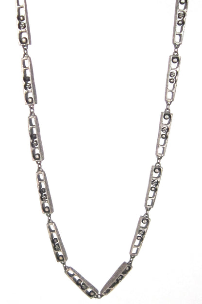 Guy Vidal Canada brutalist 'cubicles' long link necklace