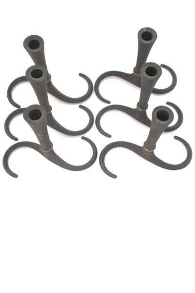 Dansk Denmark early S candle holders by Jens Quistgaard at Samantha Howard Vintage