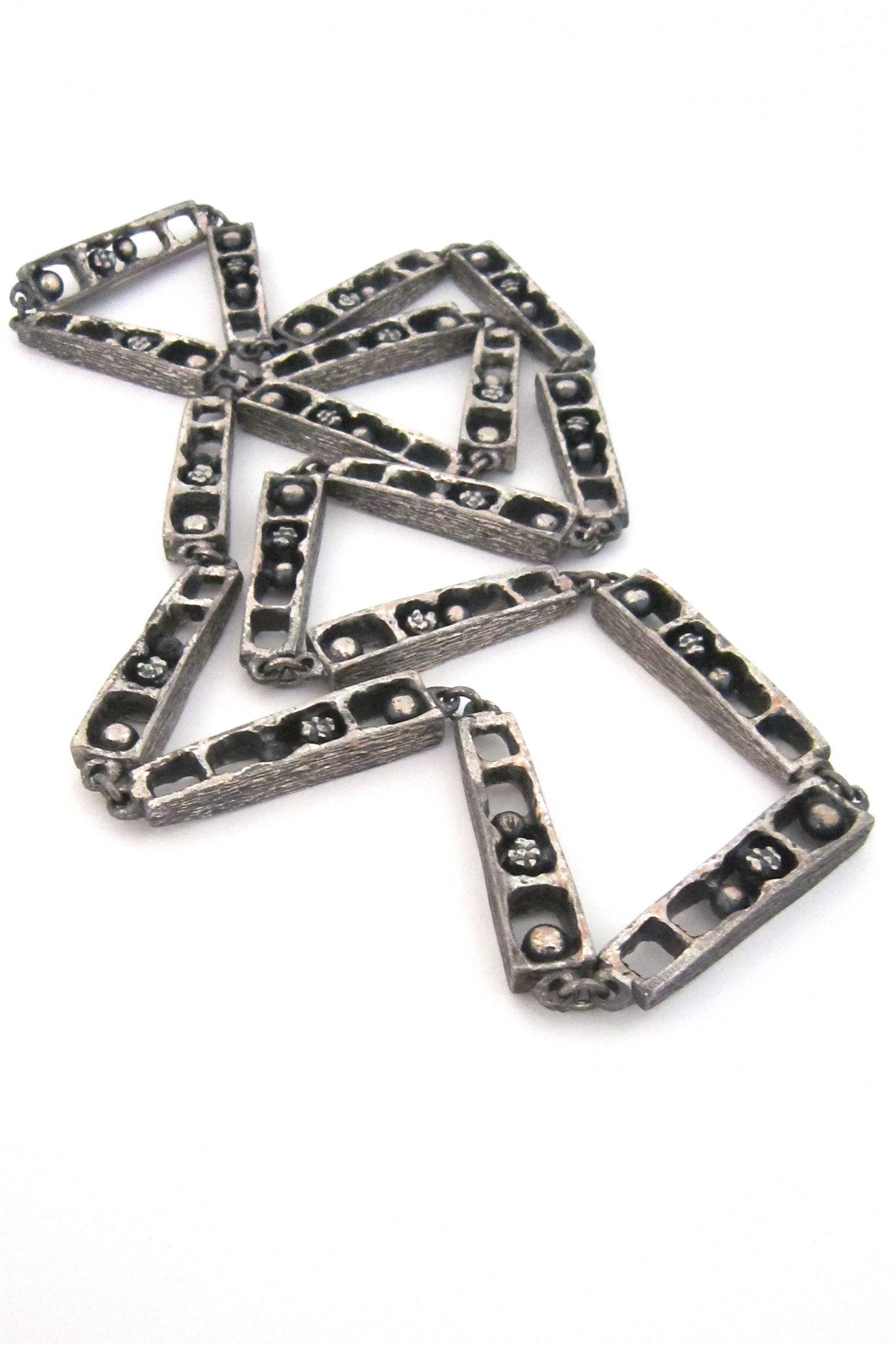 Guy Vidal Canada brutalist 'cubicles' long link necklace