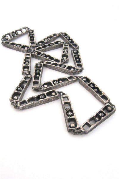 Guy Vidal Canada brutalist 'cubicles' long link necklace