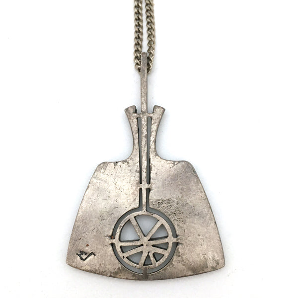 Guy Vidal large brutalist pendant necklace ~ rare