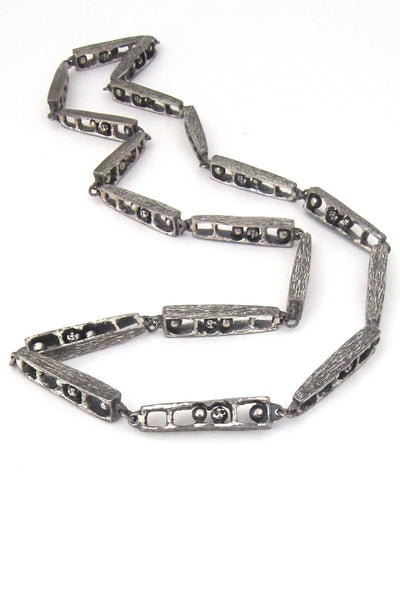 Guy Vidal Canada brutalist 'cubicles' long link necklace
