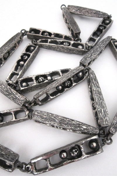 Guy Vidal Canada brutalist 'cubicles' long link necklace