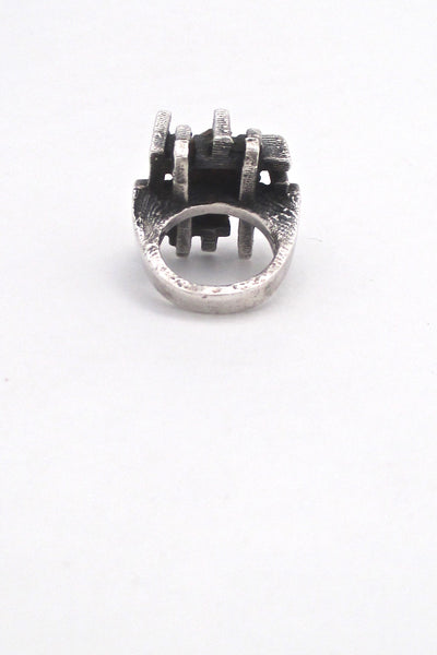 Thor Selzer heavy silver brutalist ring ~ 1970s