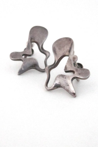 Georg Jensen Henning Koppel modernist silver earrings # 118