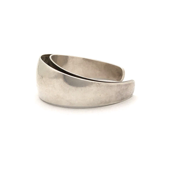 profile Plus Studios Norway Design vintage heavy silver double cuff bracelet by Tone Vigeland Scandinavian Modernist jewelry design