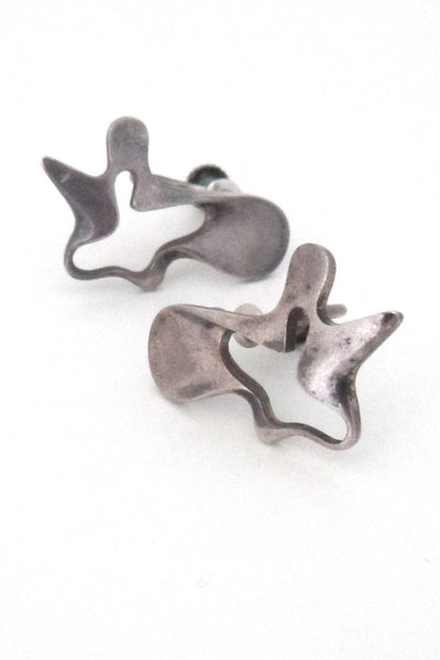 Georg Jensen Henning Koppel modernist silver Splash earrings