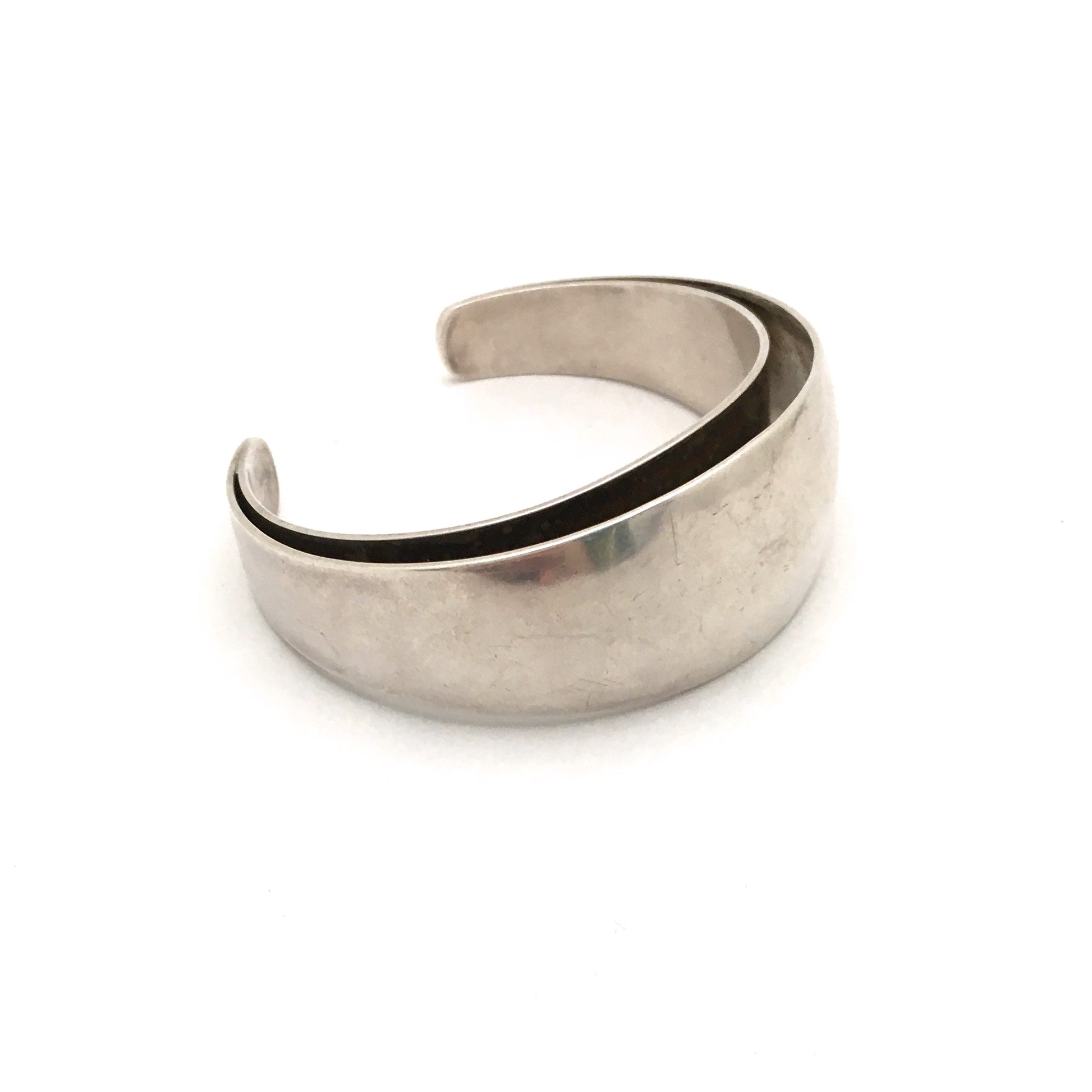 detail Plus Studios Norway Design vintage heavy silver double cuff bracelet by Tone Vigeland Scandinavian Modernist jewelry design