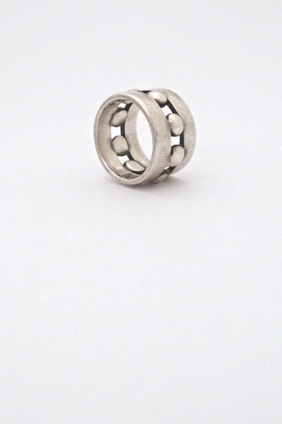 Darla Hesse beaded band silver ring