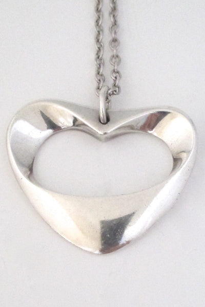 detail Georg Jensen Denmark large modernist heart pendant 152 by Henning Koppel
