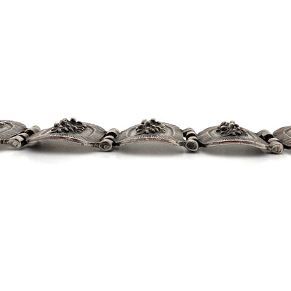 profile Robert Larin brutalist pewter dimensional panel link bracelet Canadian Modernist jewelry design