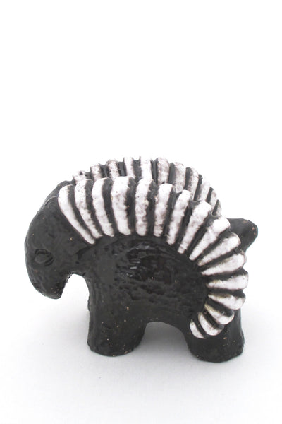 profile Upsal Ekeby Sweden vintage mid century glazed ceramic stoneware ram by Hjordis Oldfors