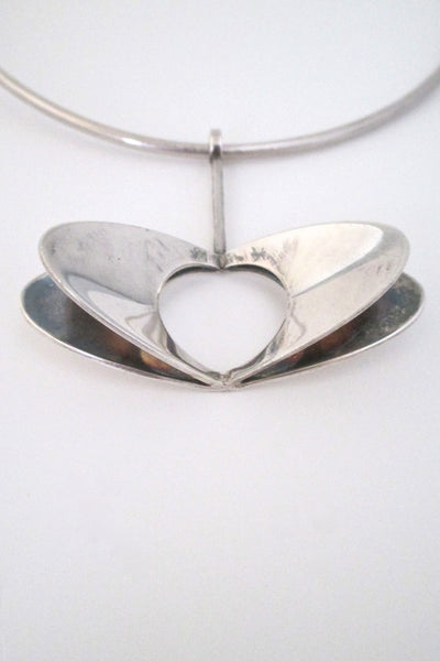 detail Alton Sweden large mid century modernist silver pendant designed by Theresia Hvorslev
