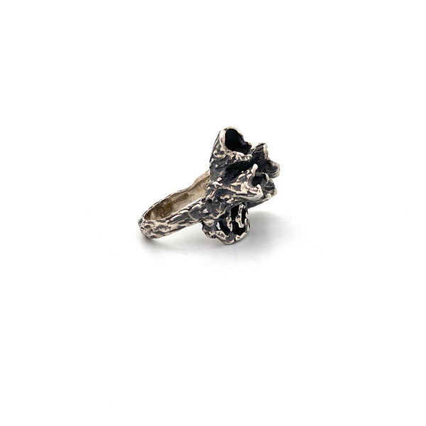vintage silver brutalist ring NOS